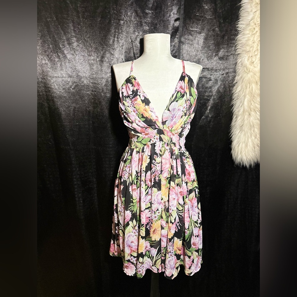 Floral Print Sundress with Strappy Back